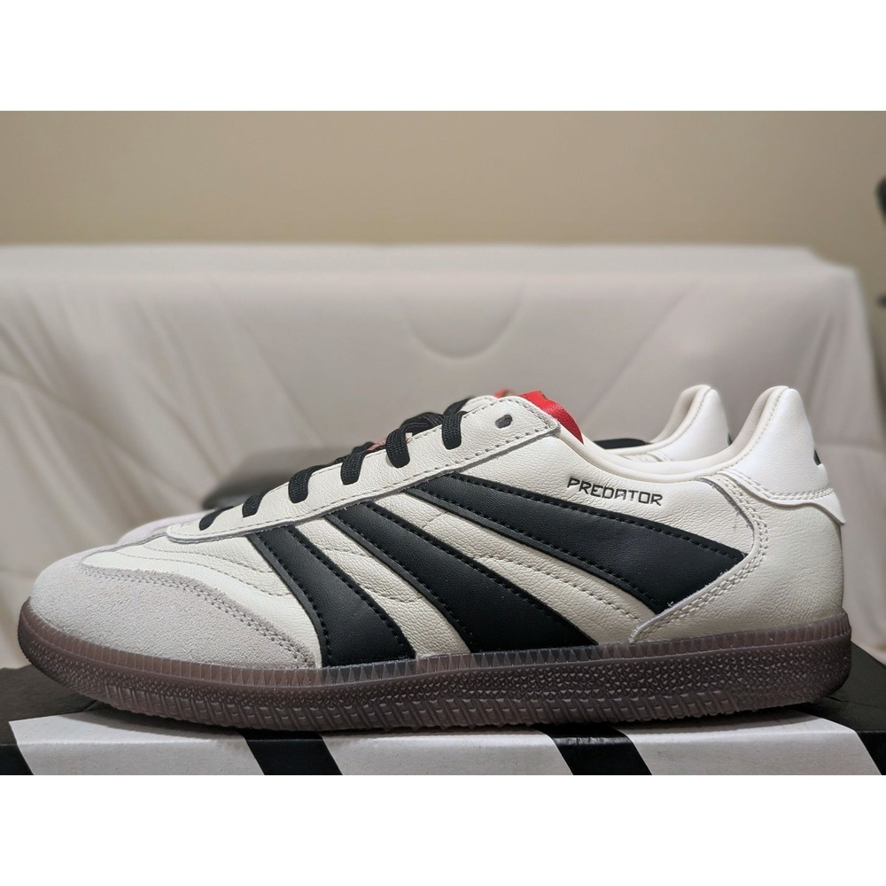 Adidas Predator Freestyle Shoes Men 7 Women 8 Off White / Core Black / Pure Ruby